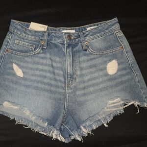 Forever 21 Blue Distressed Jean Shorts